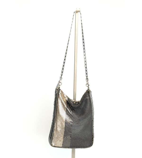 Lyn Disco Bag silver leather-gunmetal