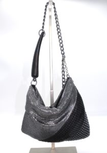 Lei Pleated Bag Black-Silver