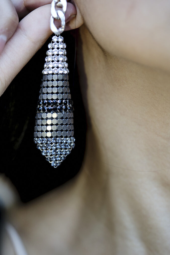 Diamond Earrings silver-black