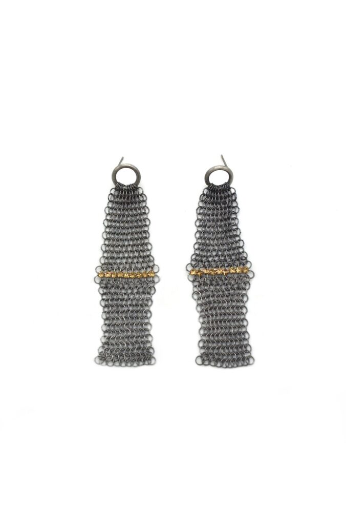 Jeanne Chain Earrings Silver-gold
