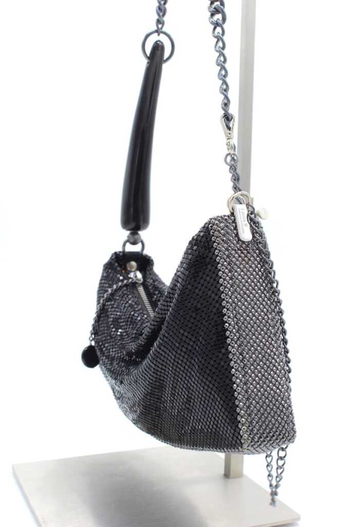 Patrizia Baguette Pleated Bag black-silver