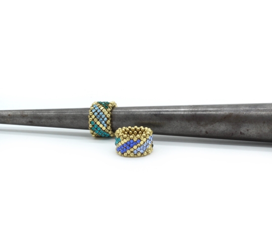 Pagoda Ring gold -blue-green