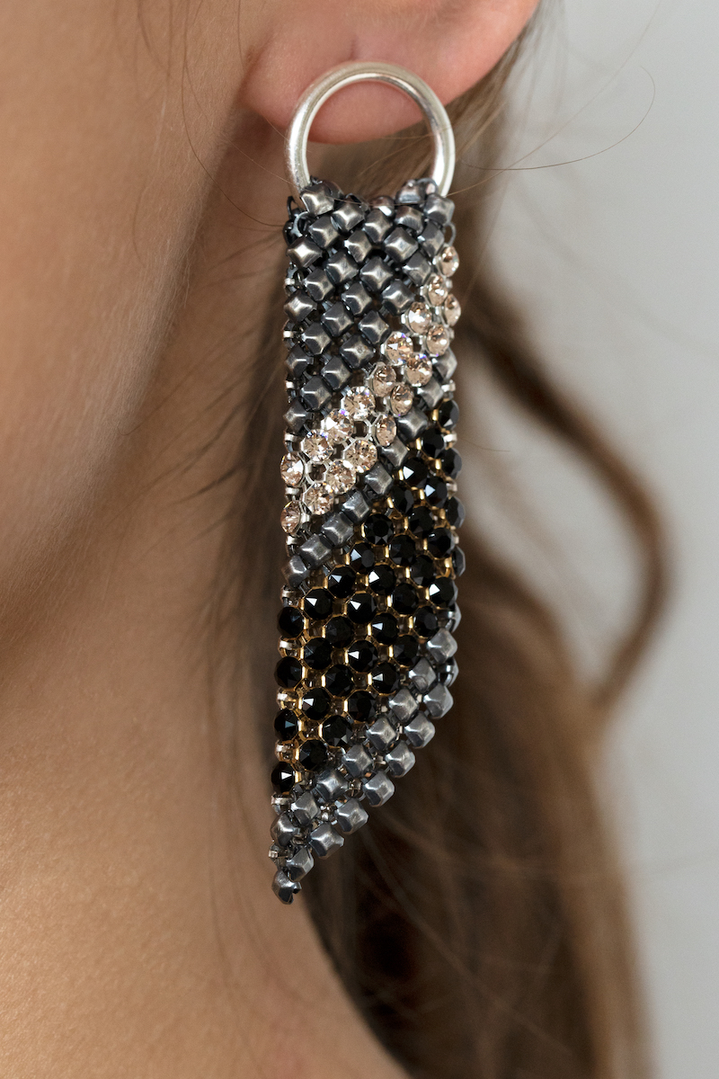 Sasha Earrings Silver/black