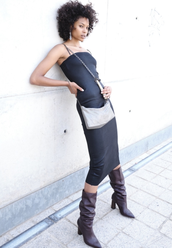 Patrizia Pleated baguette doré