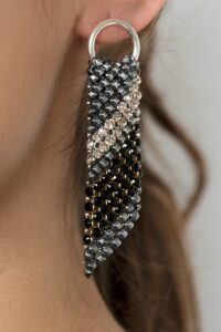 Sasha Earrings Silver-Black