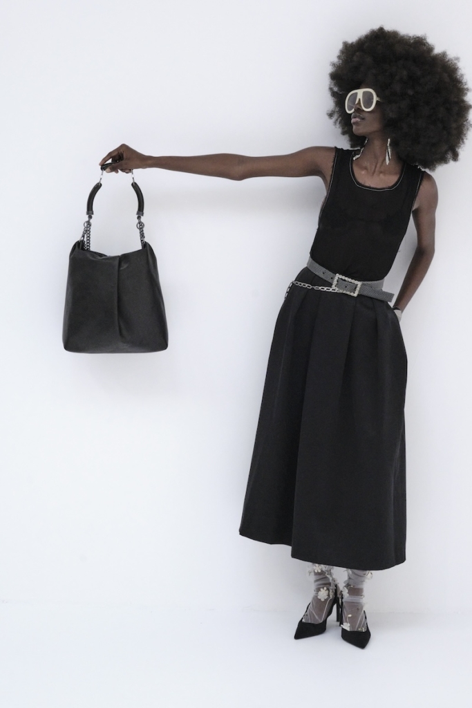 MICHELA Leather Pleats Bag