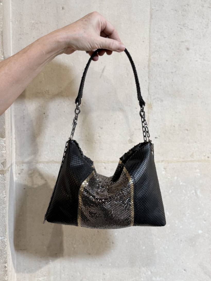 Alena Shoulder Strap Bag black python-gunmetal (1)