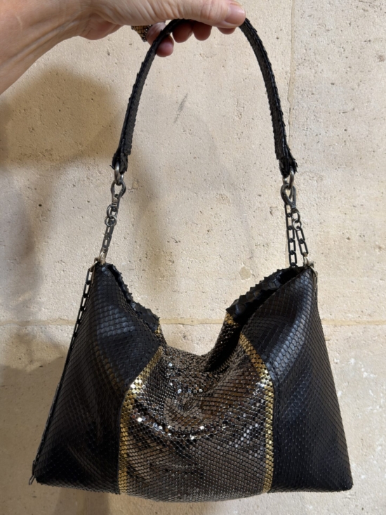 Alena Shoulder Strap Bag black python-gunmetal