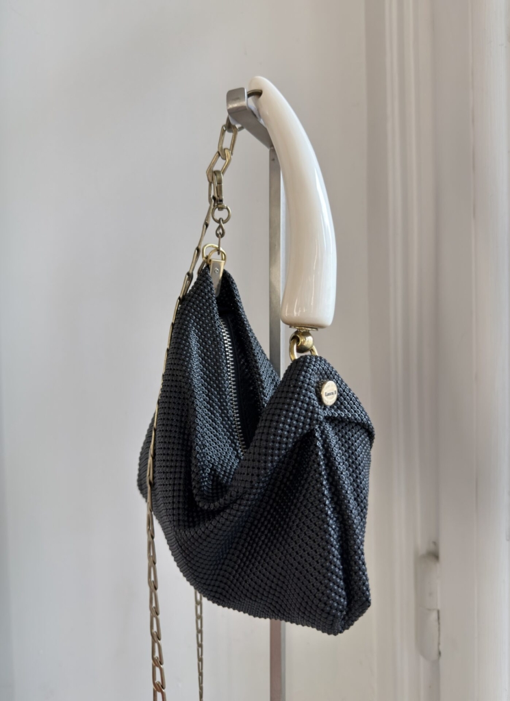 Priscilla Pleated Bag black-white